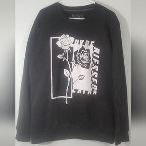 Triumph Tragedy Black & White Rose Graphic Print Sweatshirt. Extra Hype. Size XL